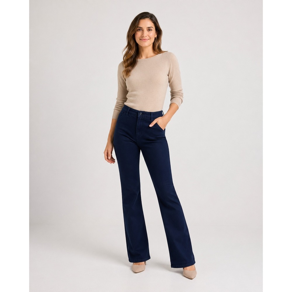 Betabrand‎ Yoga Trouser Jeans Womens Small Petite Blue Stretch Straight Leg NEW